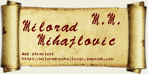 Milorad Mihajlović vizit kartica